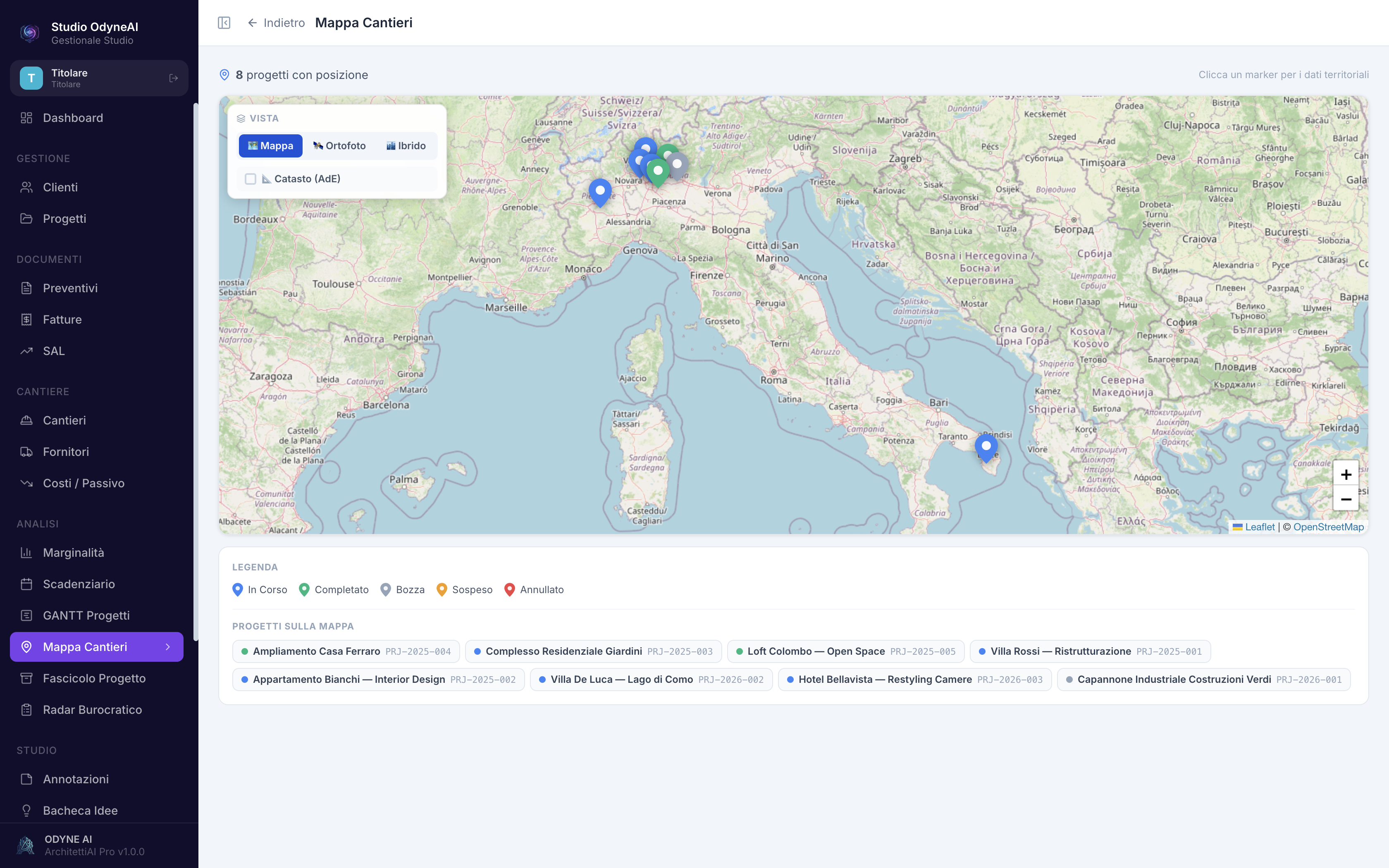 Mappa cantieri